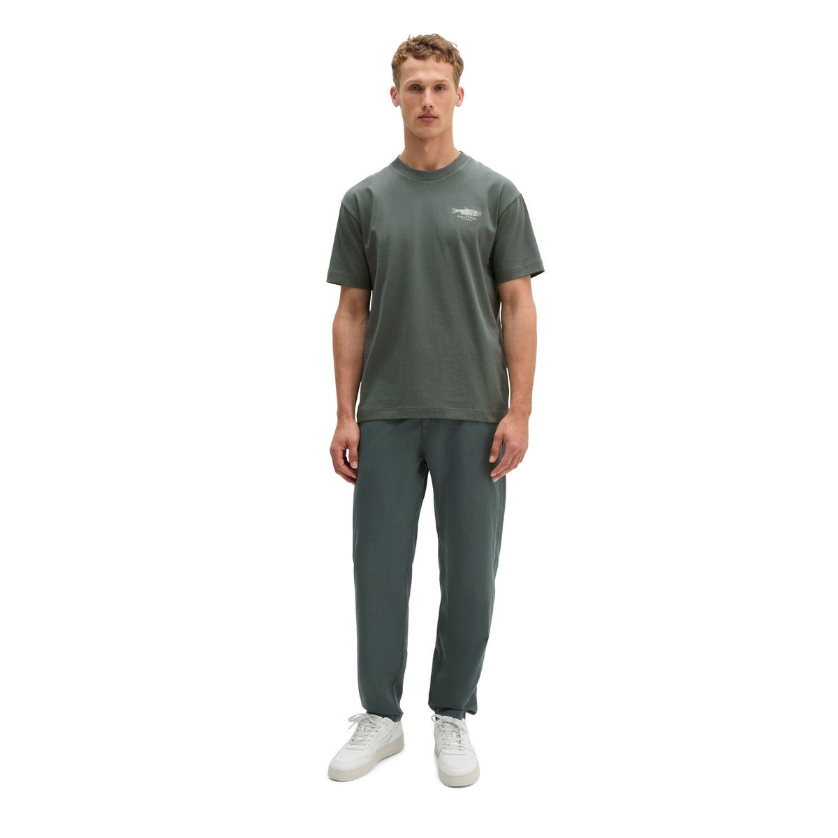T-shirt loose avec imprimé dos de fruits de mer gris foncé, MARC O'POLO