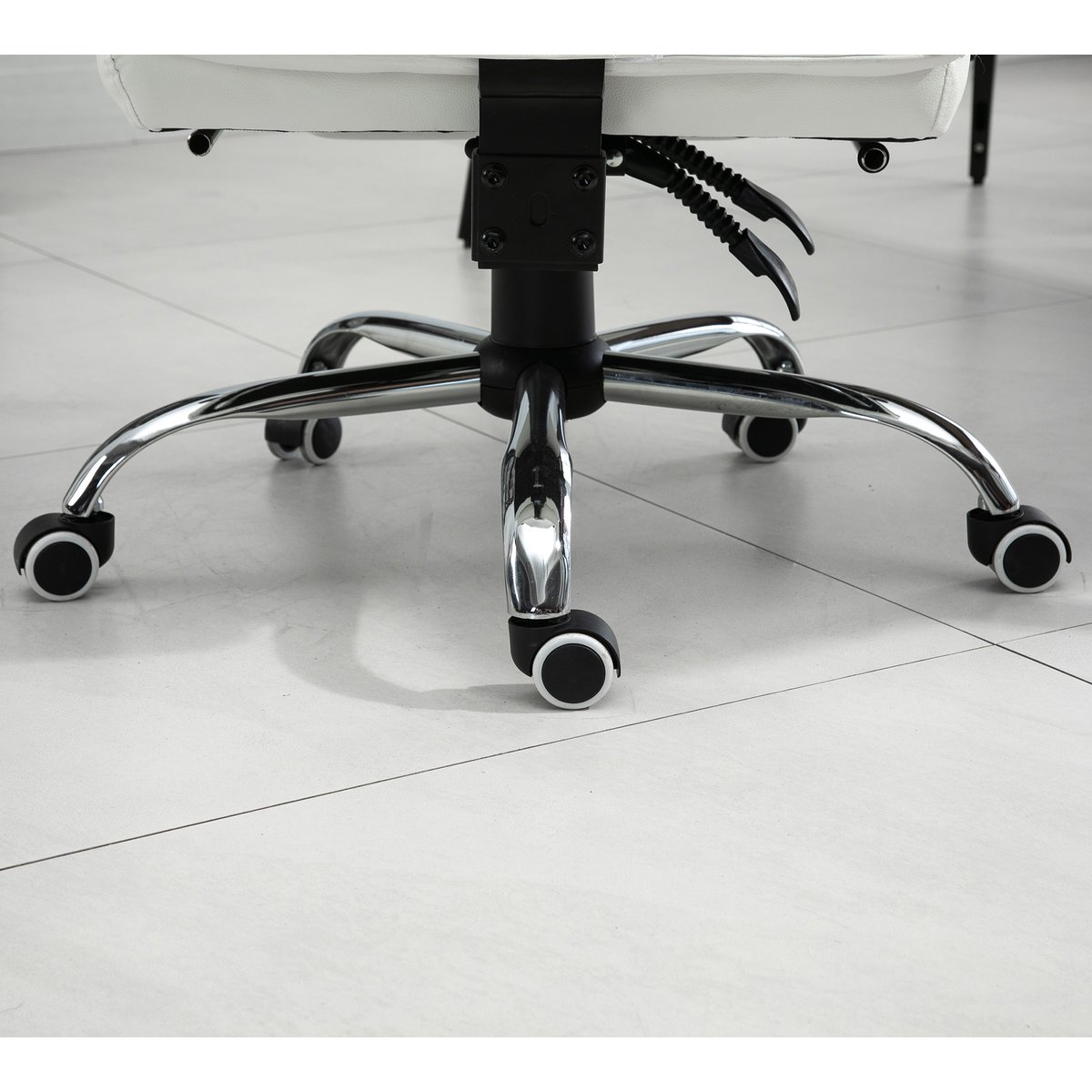 Chaise de bureau Polyuréthane Blanc blanc, HOMCOM