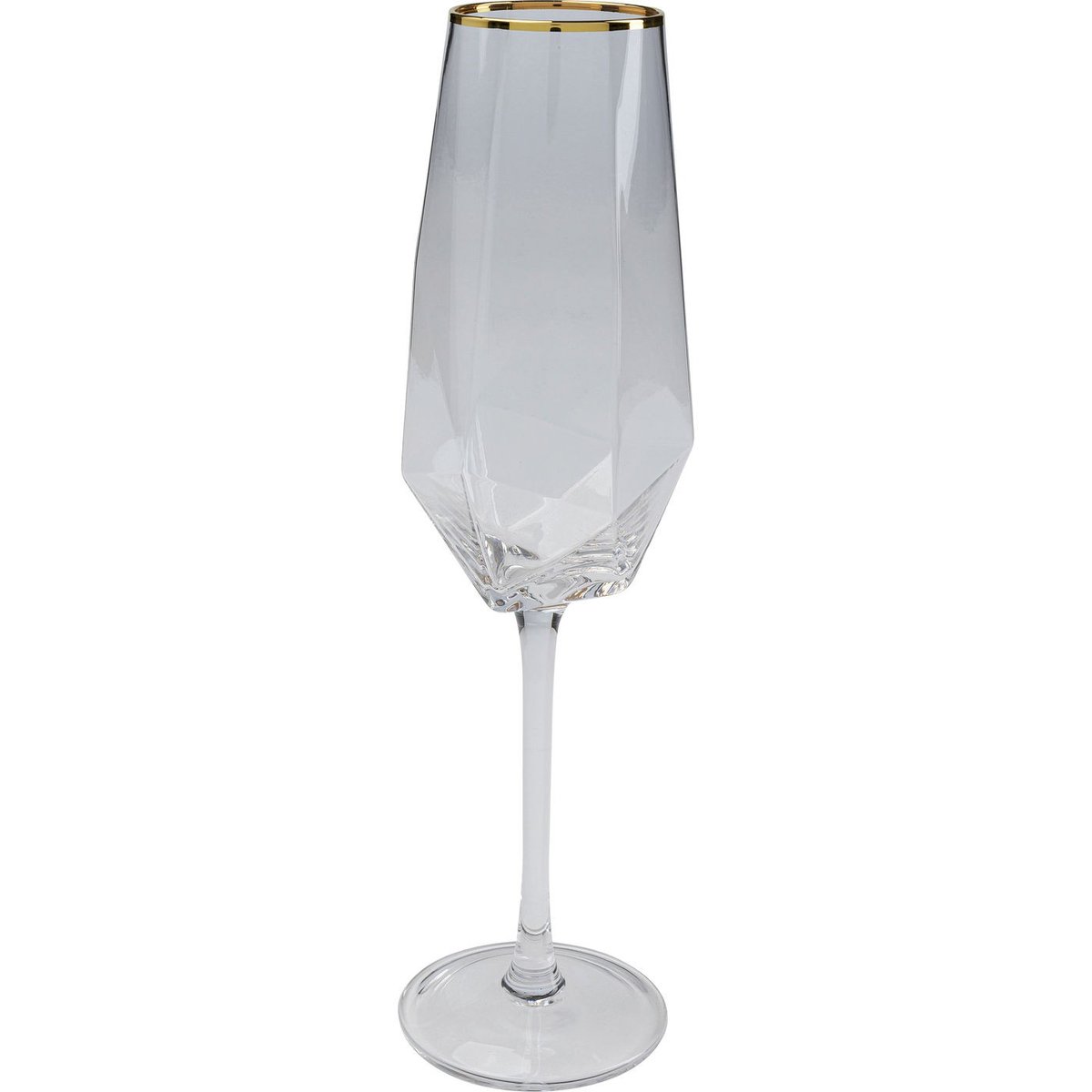Lot de 4 flûtes à champagne à bordure, DIAMOND or, KARE DESIGN