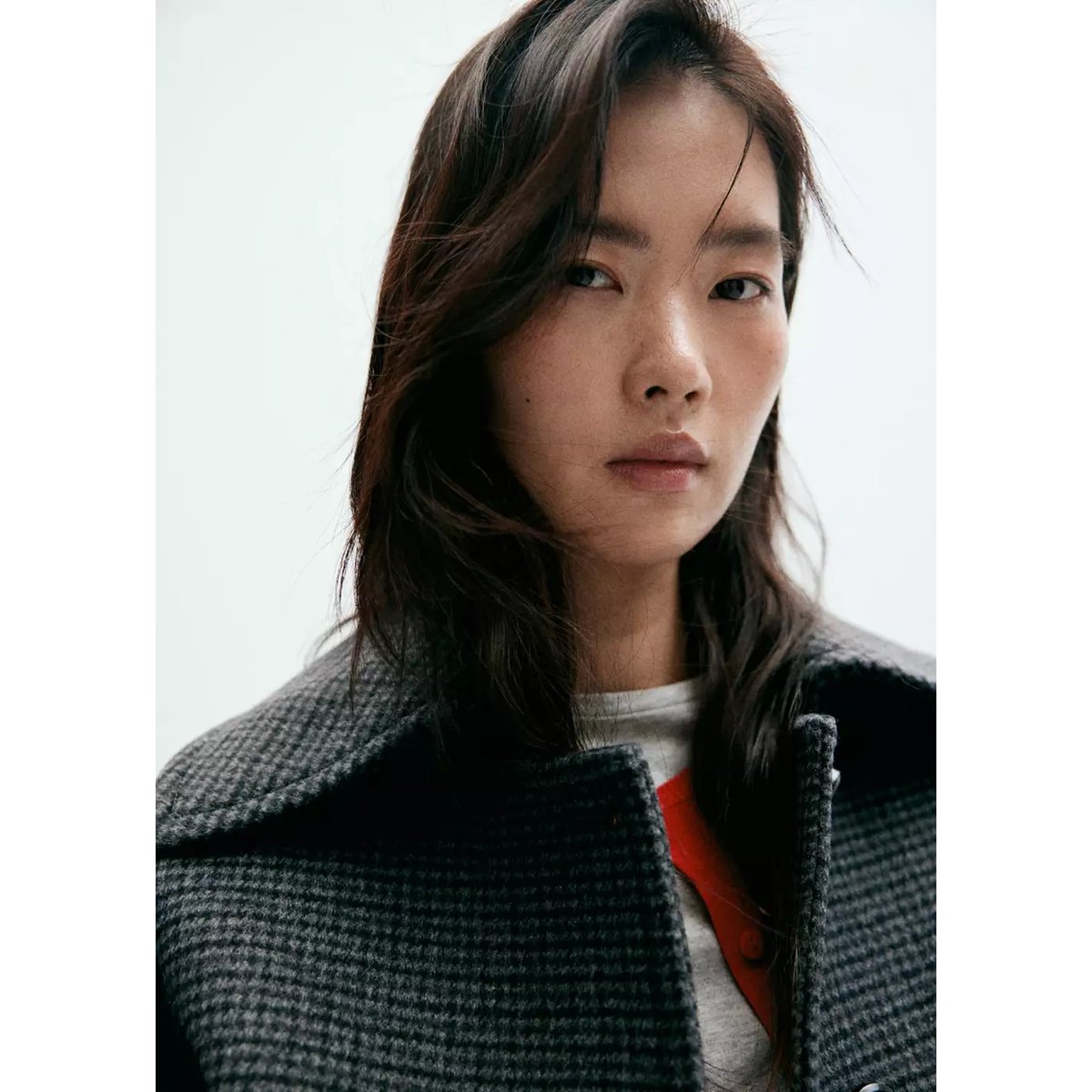 Veste laine pied-de-poule bleu marine, MANGO
