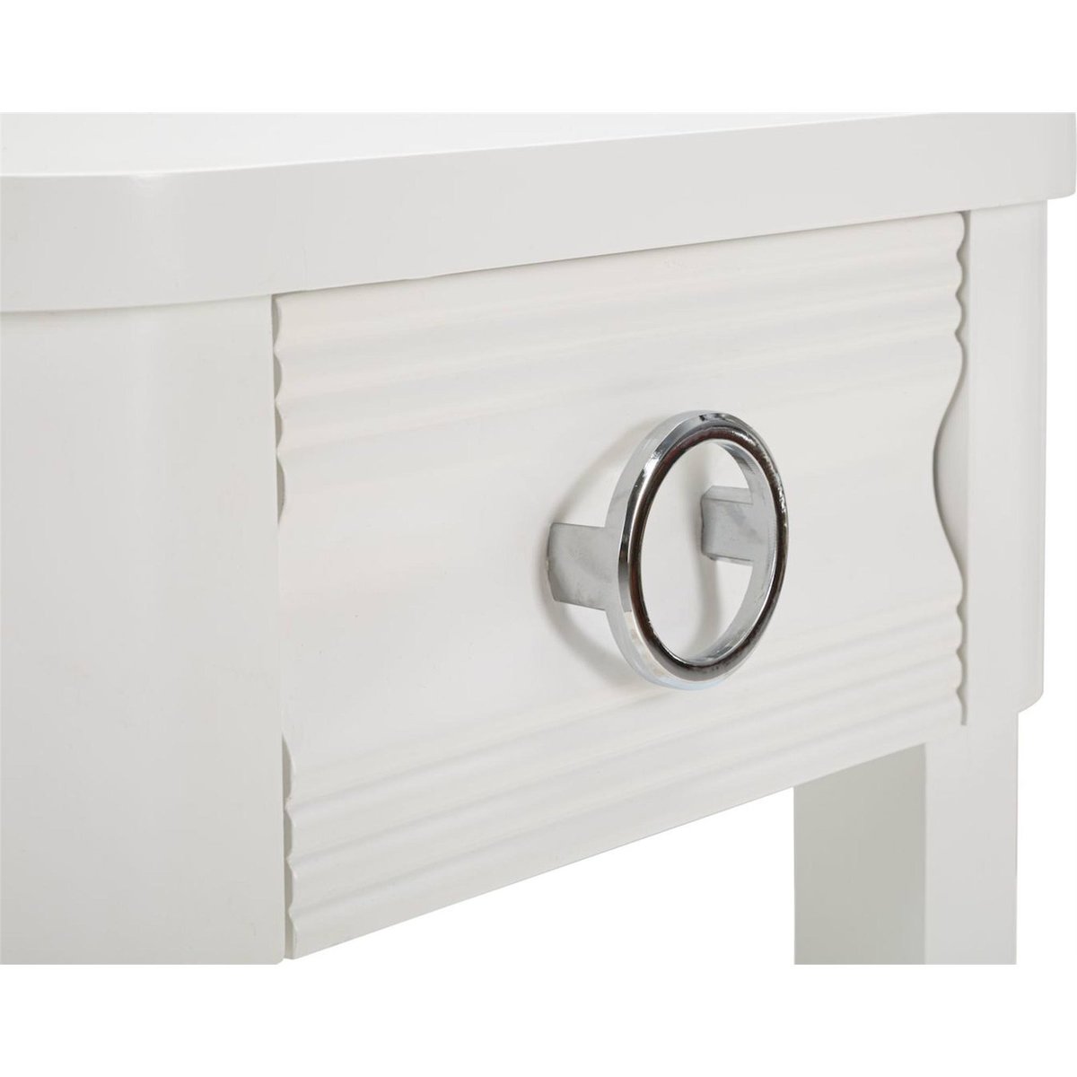 Table de chevet en sapin avec tiroir GLAM blanc, RECOLLECTION