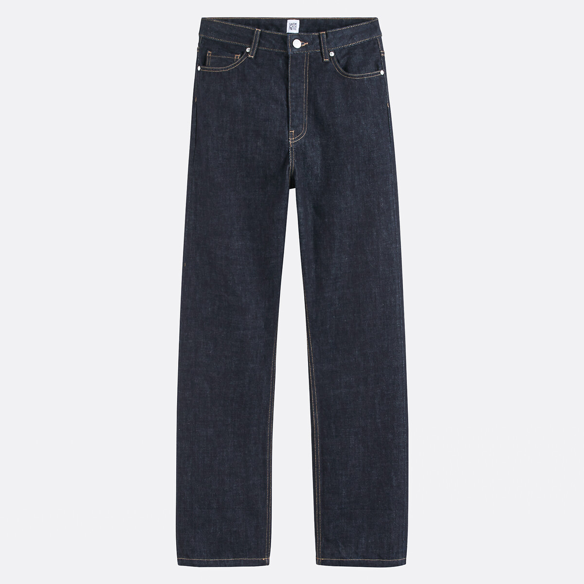 Selvedge straight jeans, standaardmaat, 5 zakken ruw blauw, LA REDOUTE COLLECTIONS