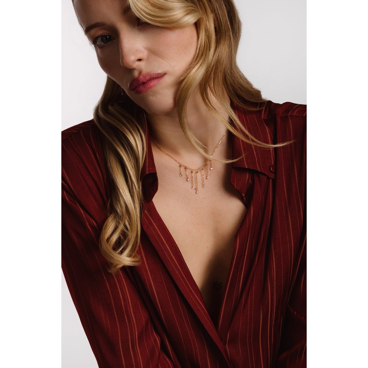 Collier Luna - Or 750‰ - Diamant blanc & perle de culture diamant blanc, YAY PARIS