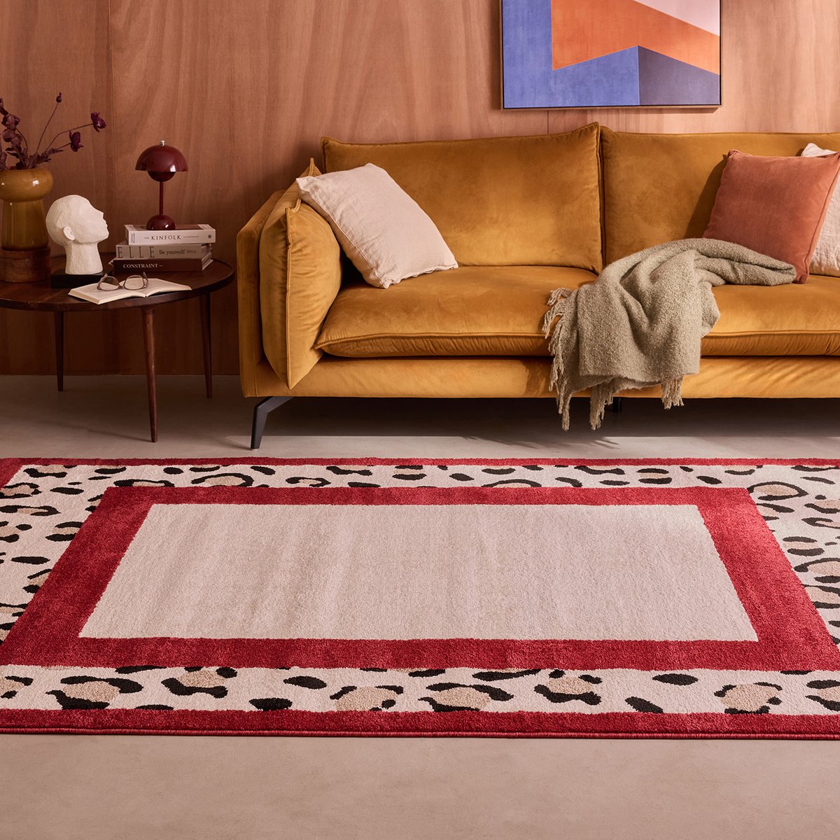 Tapis intérieur léopard LEOVAH rouge, NAZAR RUGS