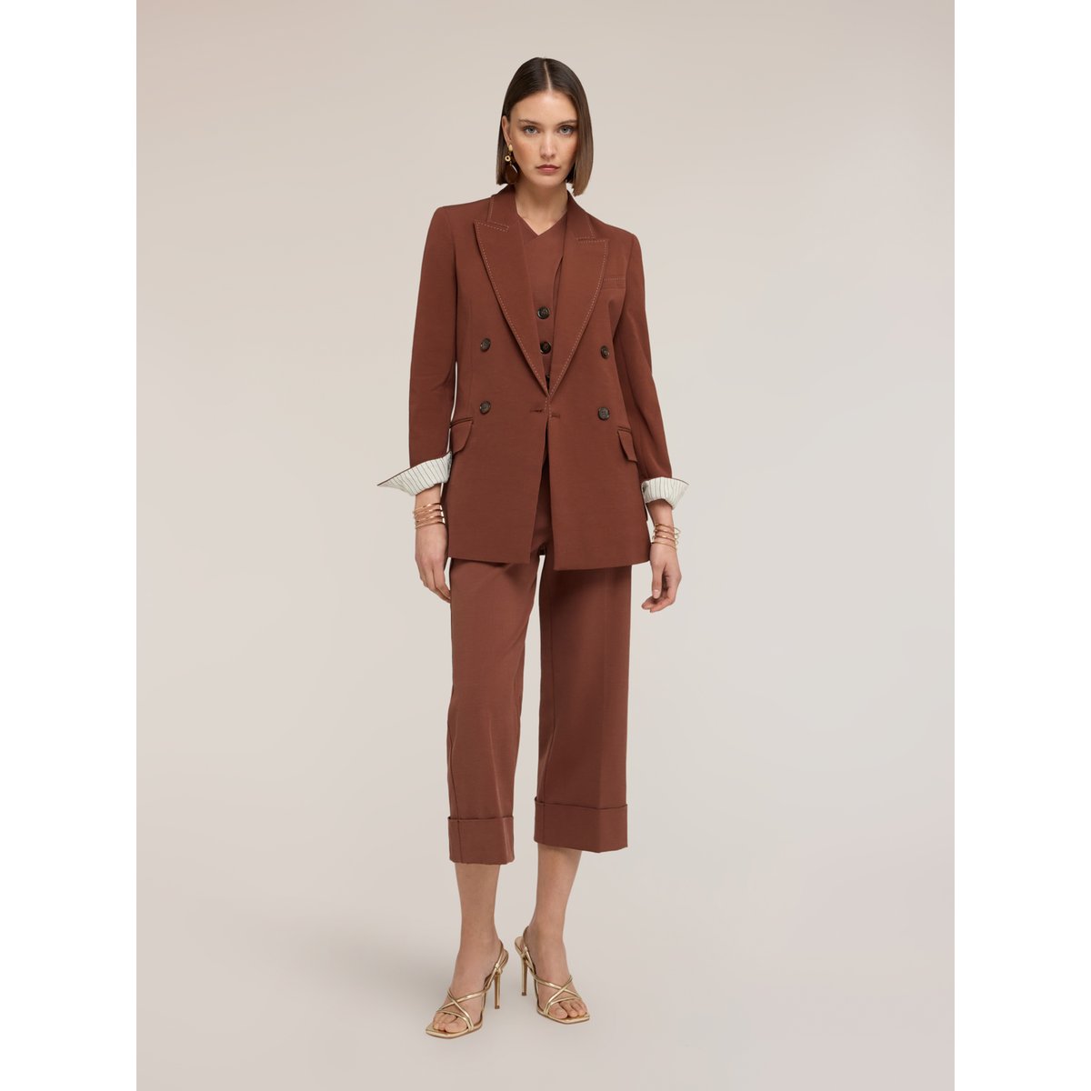 Veste avec surpiqûres The Tailoring Lab marron, MOTIVI
