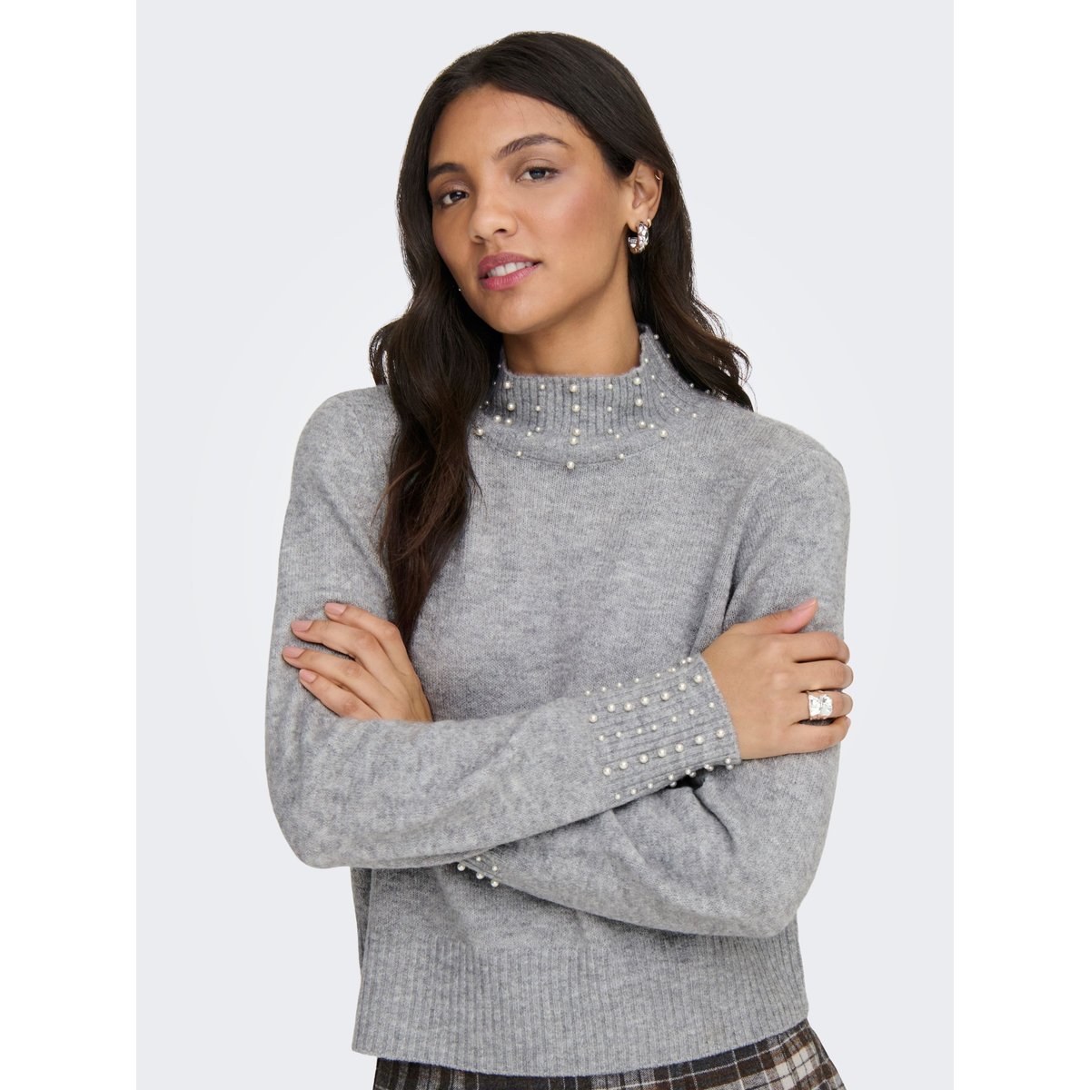 Pull En Maille light grey melange 1, JDY