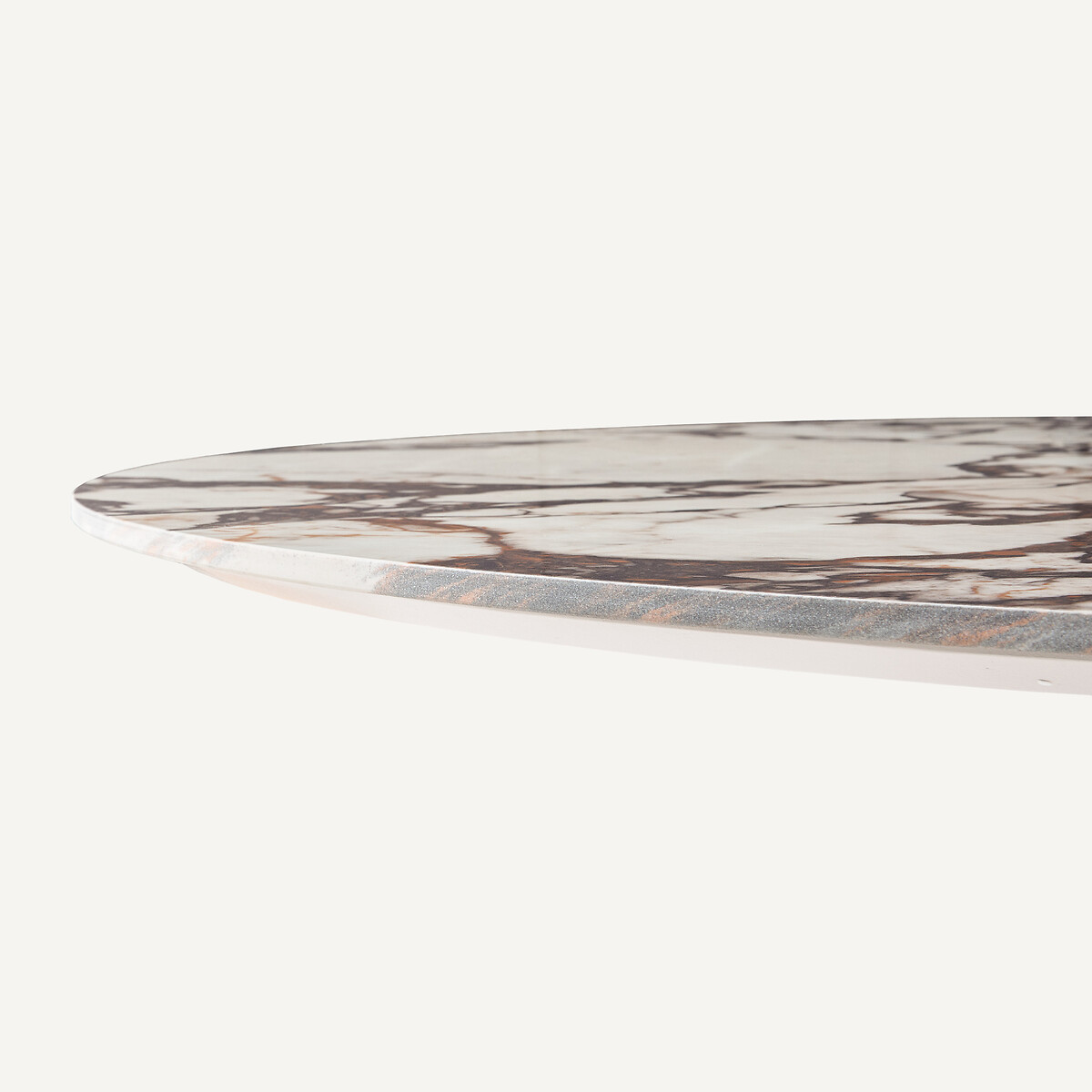 Plateau de table rond, extensible, en céramique, diamètre 135 à 180 cm, EXTENDO céramique marbre brique, AM.PM