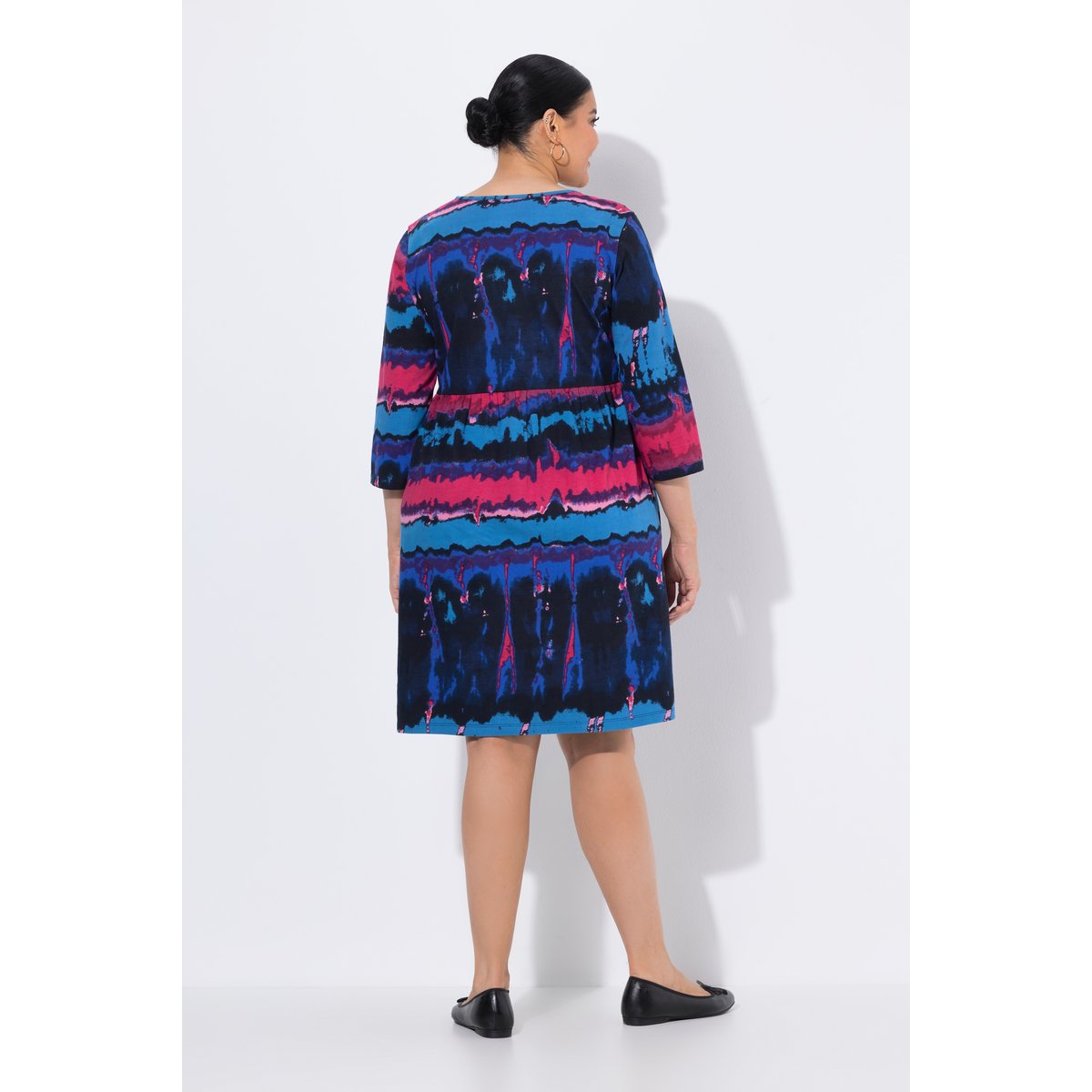 Robe en jersey motif batik bleu encre, ULLA POPKEN