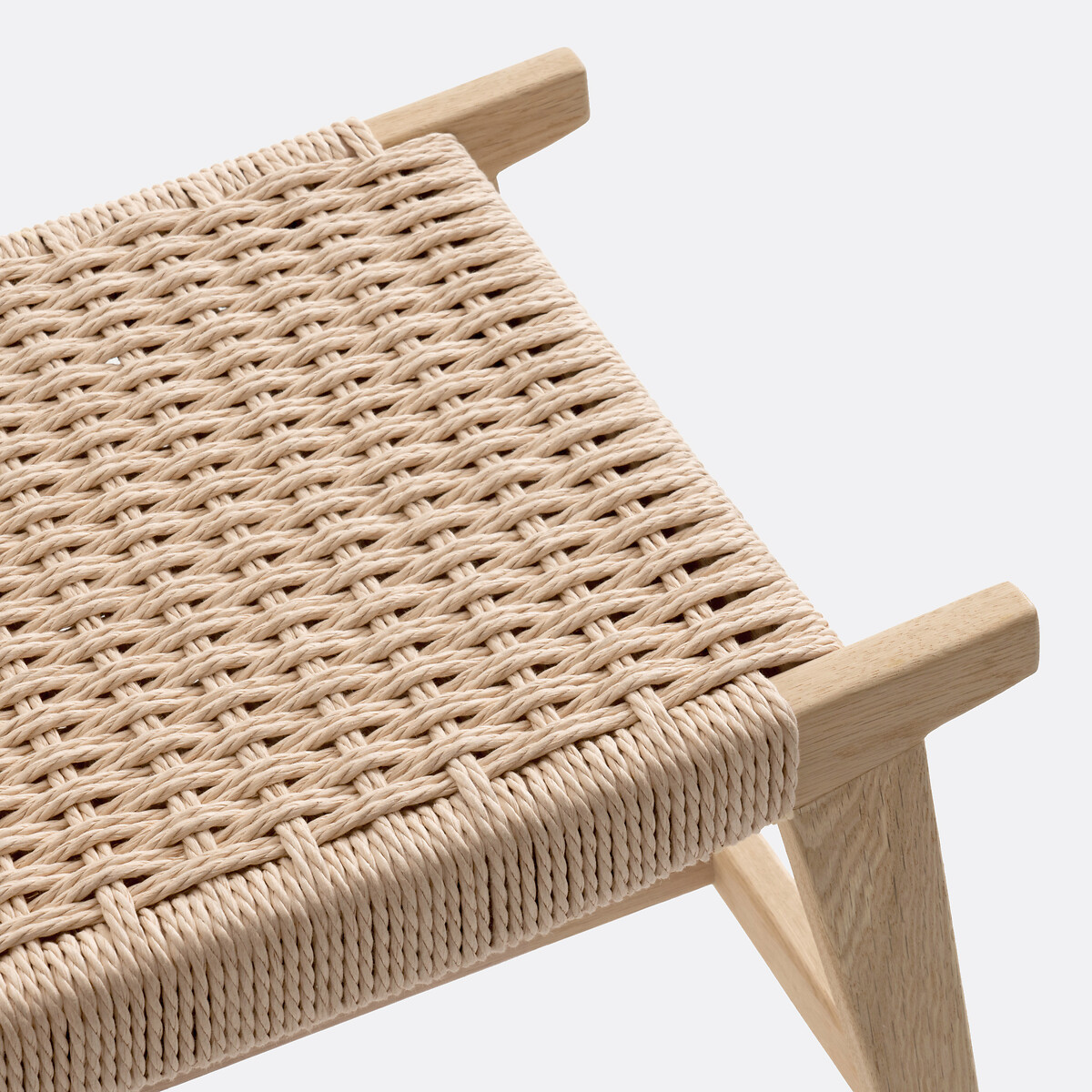 Kioto Oak & Woven Braided Stool natural, LA REDOUTE INTERIEURS