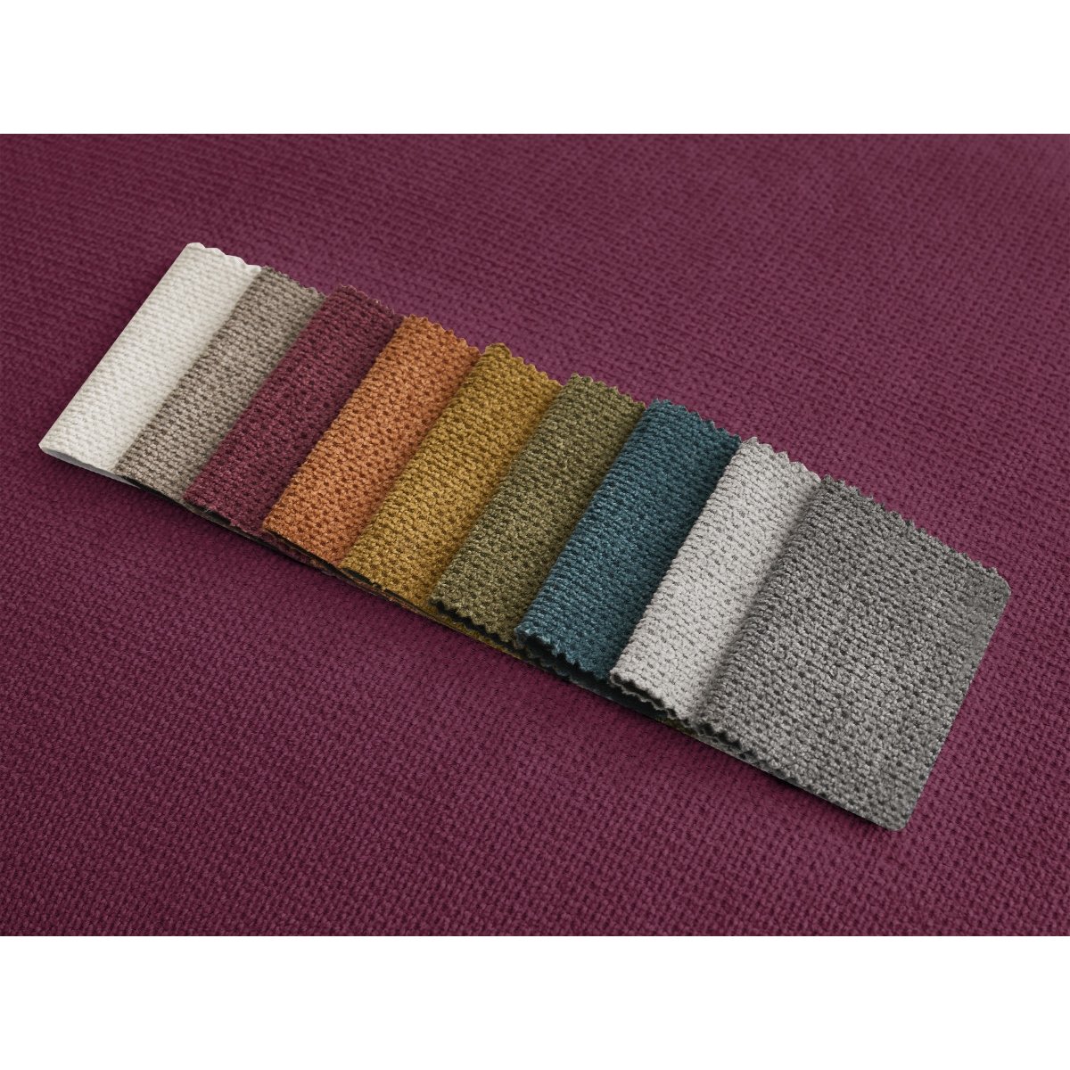 Canapé lit 3 places en tissu couchage 140x190 cm, ERNEST rouge, BOBOCHIC
