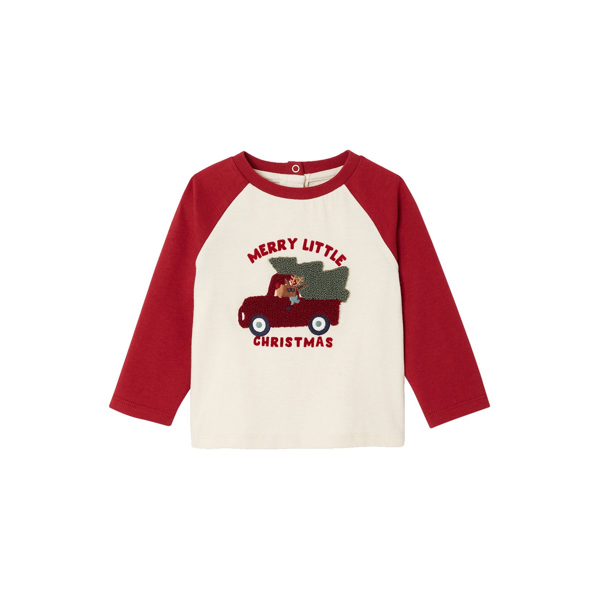 T-shirt manches longues rouge, VERTBAUDET