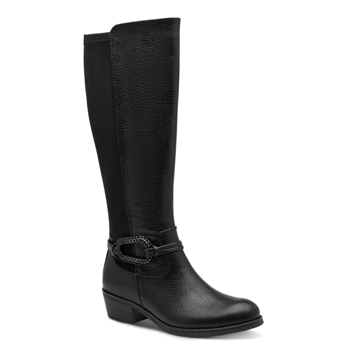 Bottes talon bloc noir combiné, MARCO TOZZI