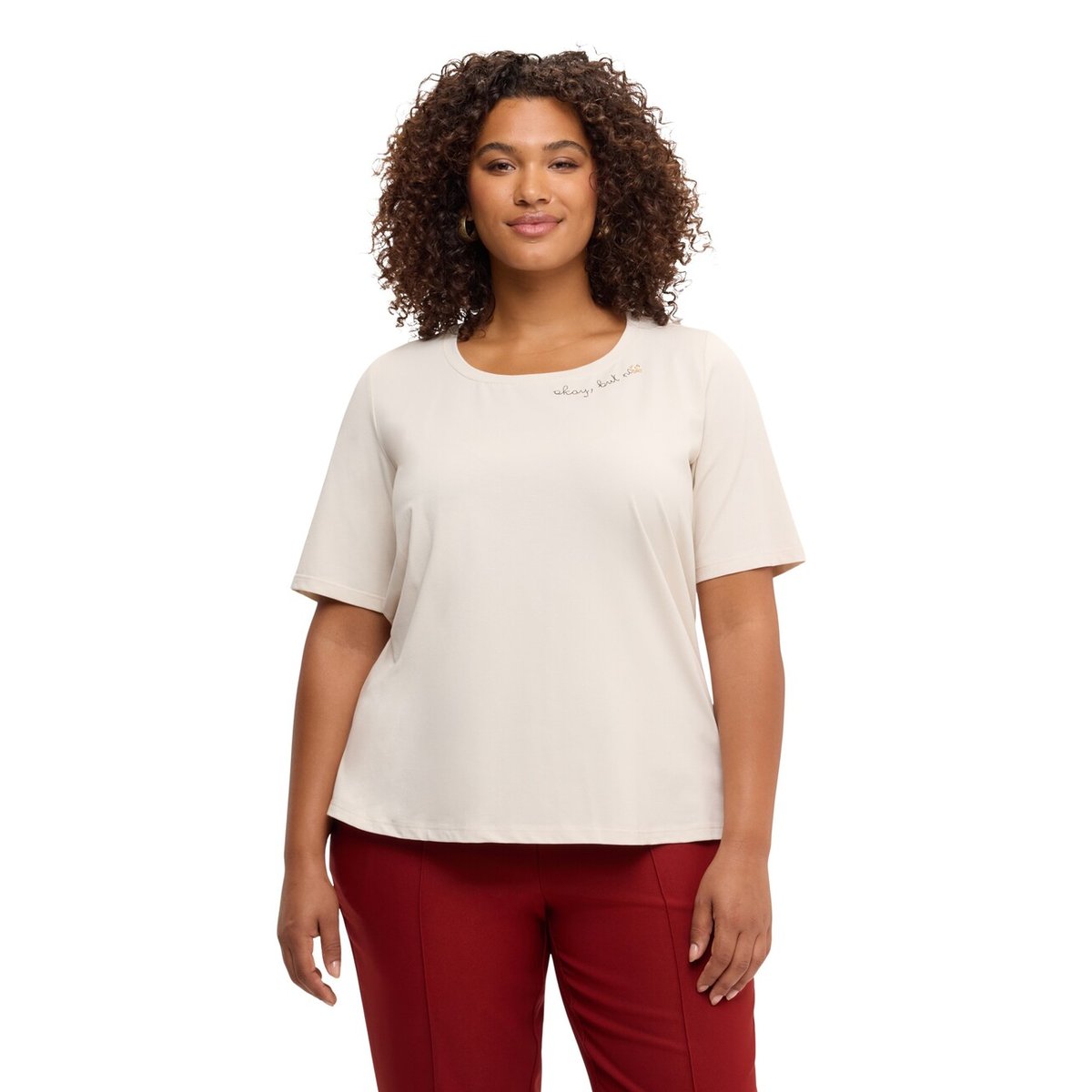 T-shirt avec inscription blanc, FIORELLA RUBINO