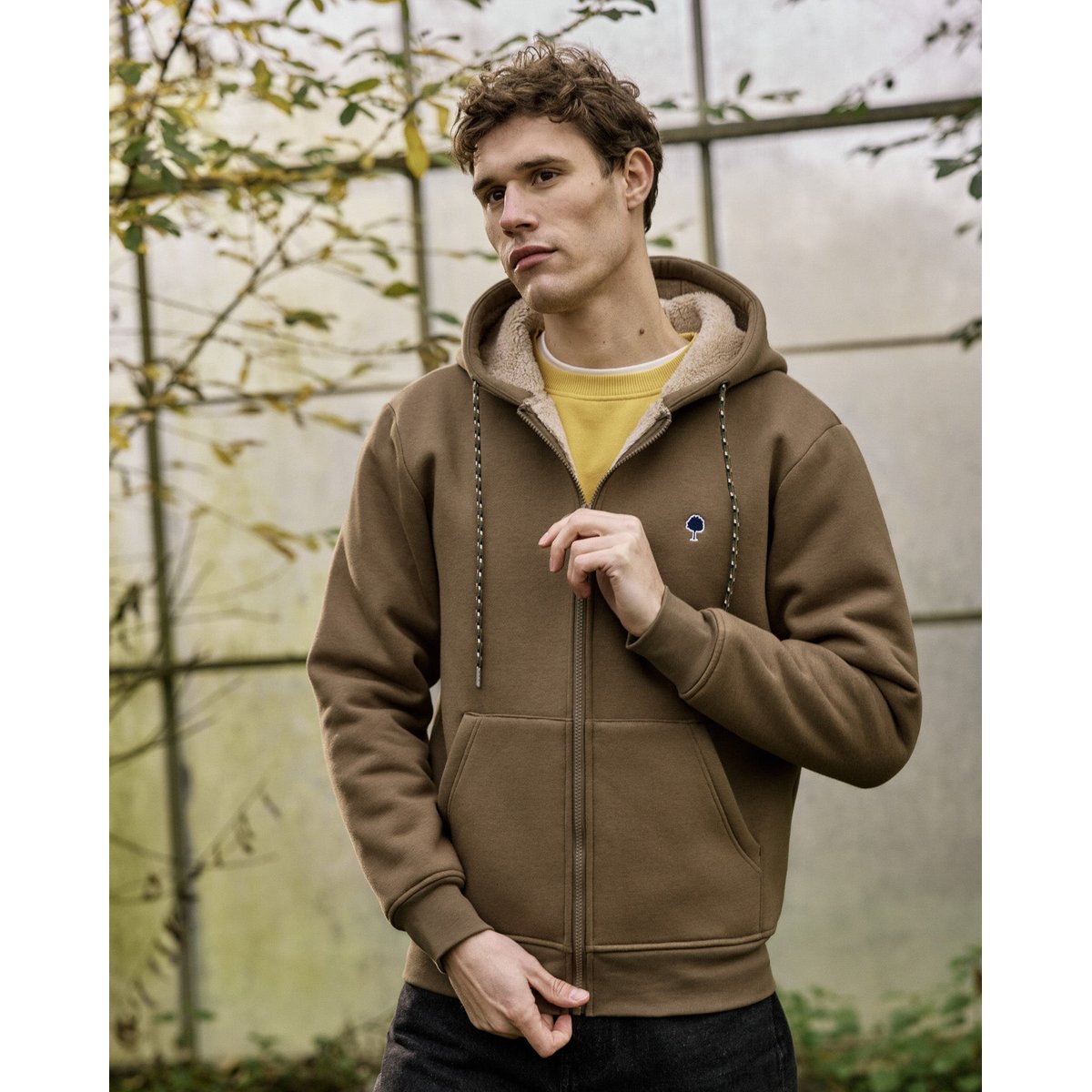 Sweat coton MEYGAL marron, FAGUO