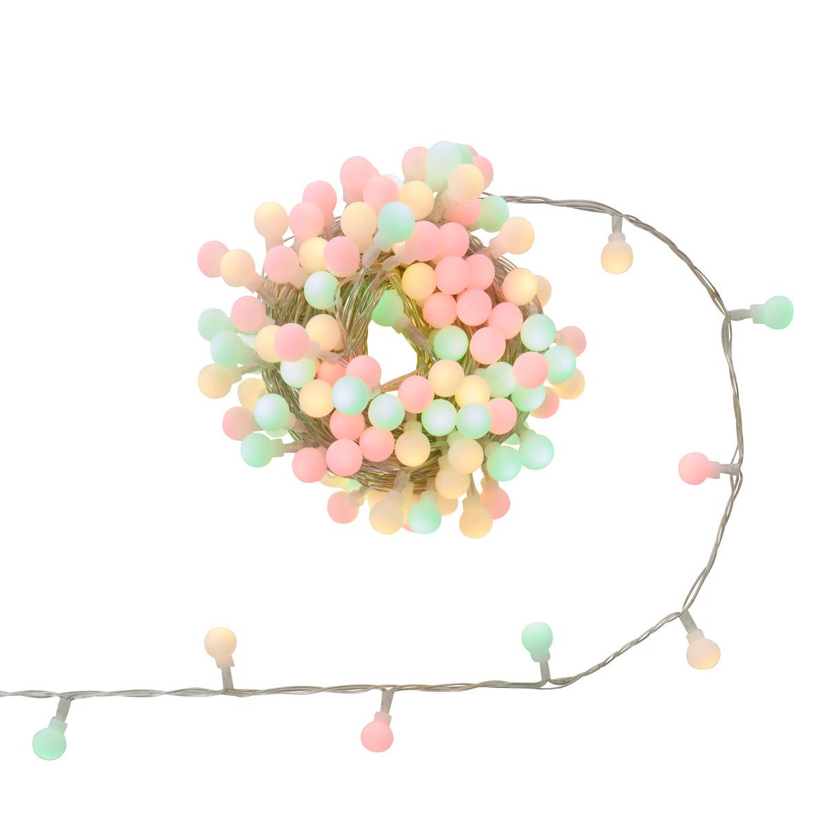 Guirlande lumineuse boules d'extérieur 12,5 m 167 LED blanc froid 13 fonctions sur secteur multicolore, FEERIC LIGHTS & CHRISTMAS