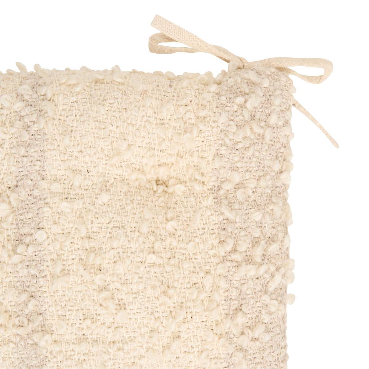 Galette de chaise carrée en coton BERYL beige lin, ATMOSPHERA