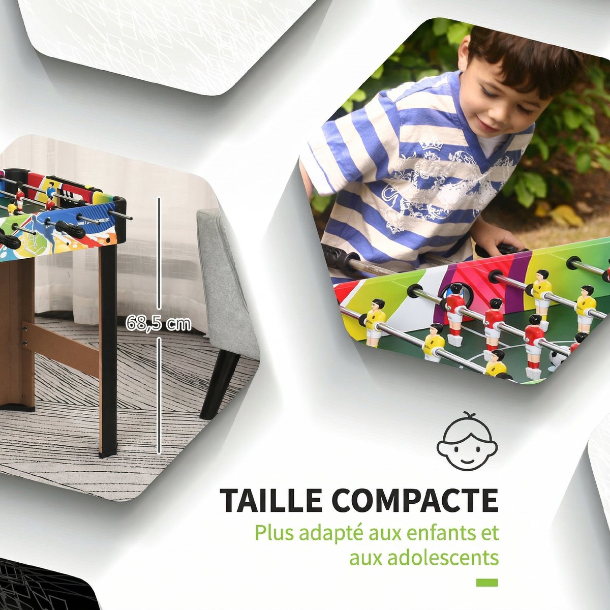 Mini Table Football MDF Multicolore multicolore, HOMCOM