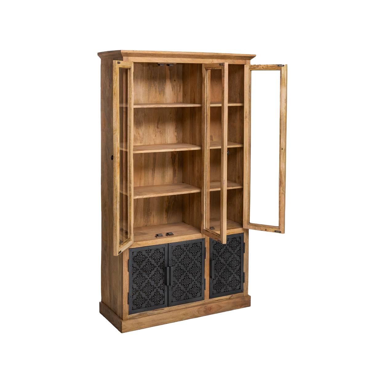 Vaisselier en bois de manguier SAHARA noir, MADE IN MEUBLES