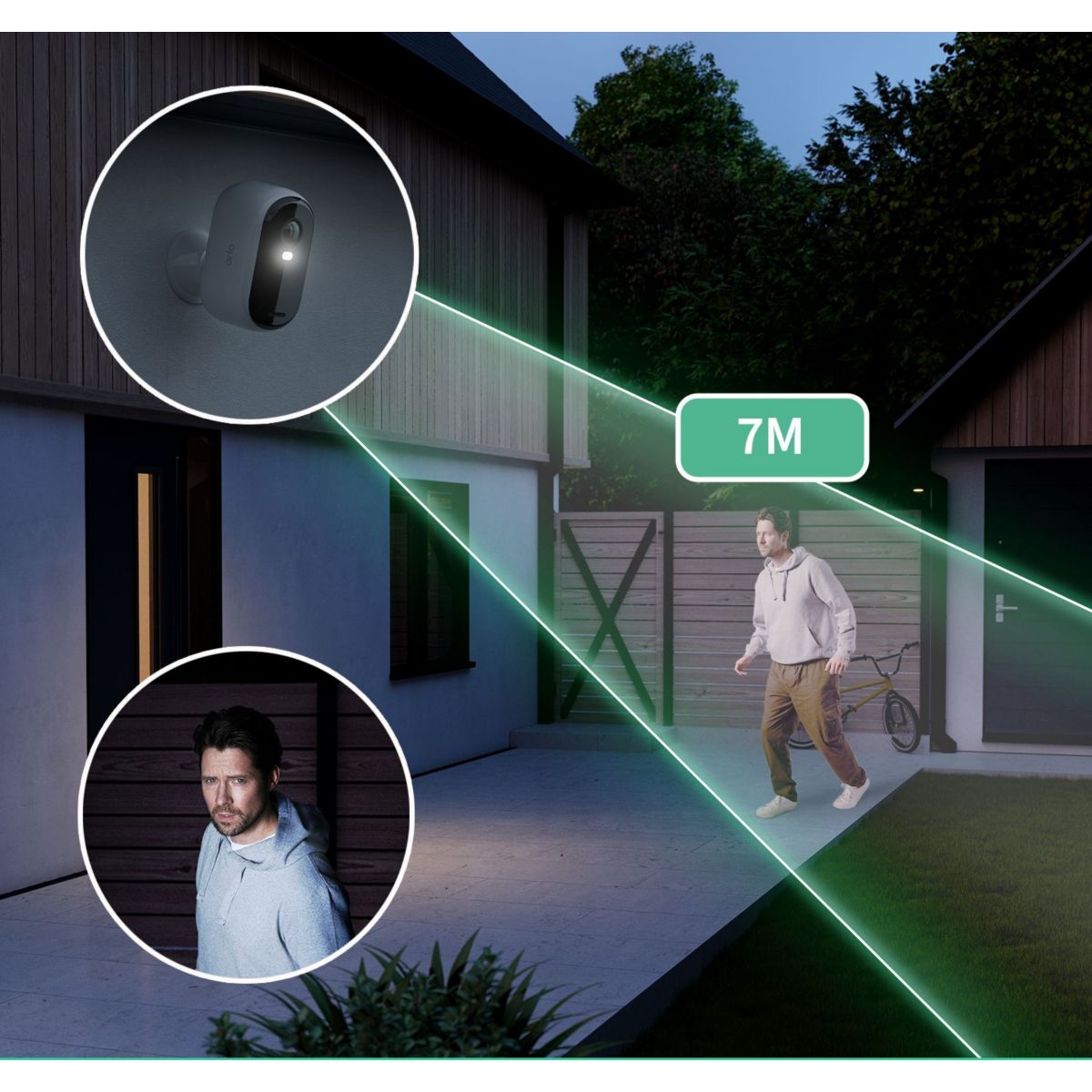 Caméra de surveillance 3 caméras Essential 2K couleur unique, ARLO