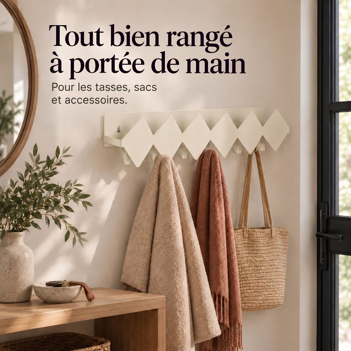 Porte-manteau CELLO blanc, MICA DECORATIONS