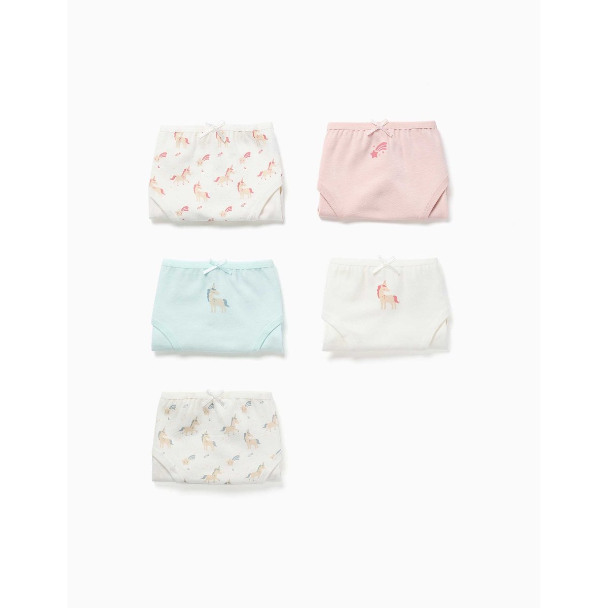 Lot de 5 culottes en coton avec imprimés licornes multicolore, ZIPPY