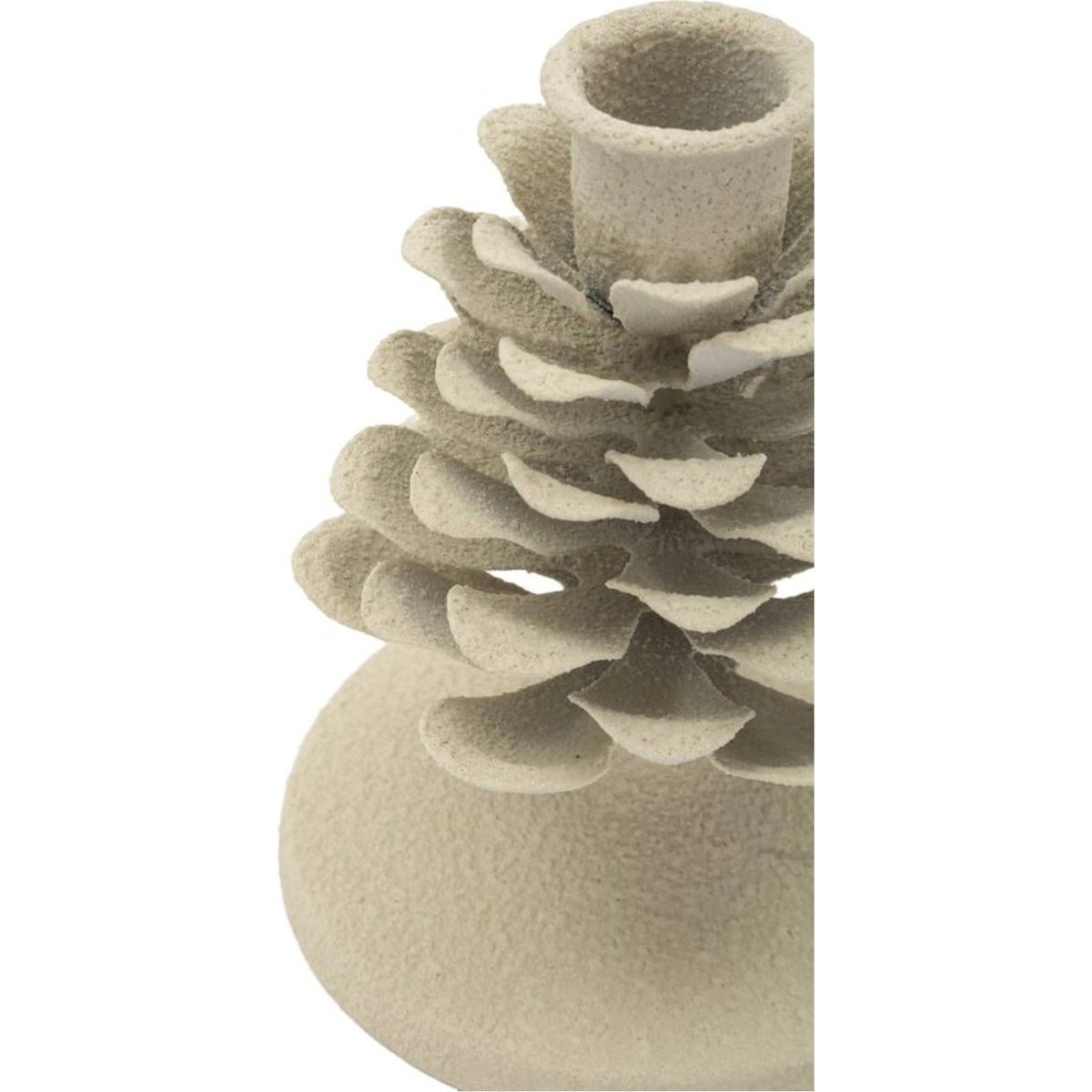 Bougeoir en fer relief pomme de pin MODERN crème, RECOLLECTION