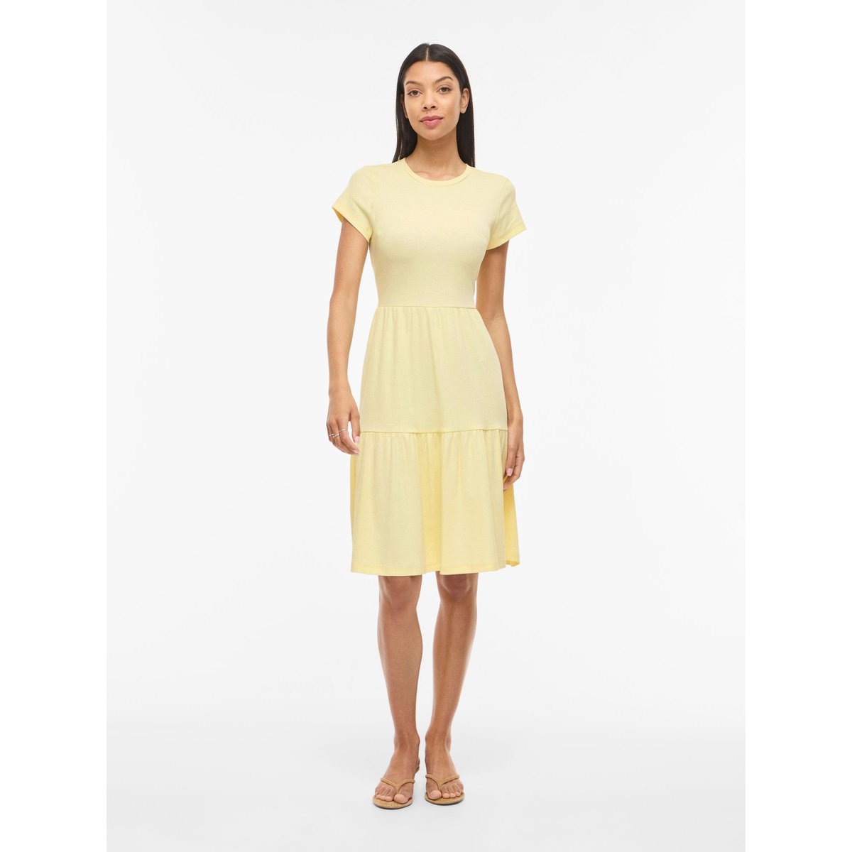 Robe Mi-Longue pastel yellow, VILA