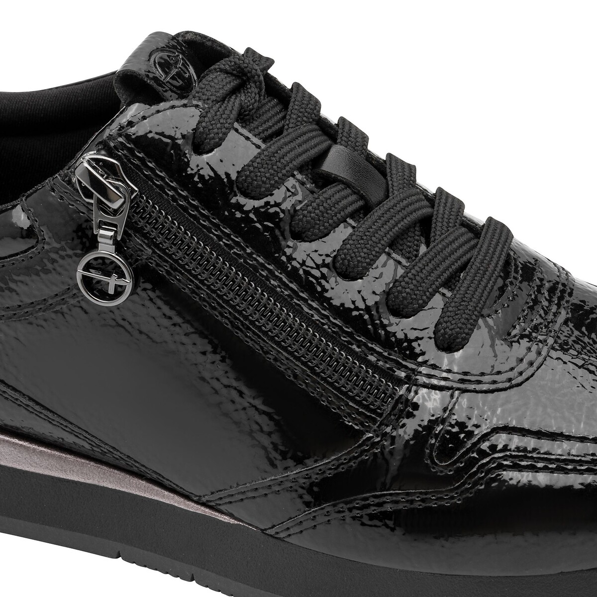 Sapatilhas com fecho preto envernizado, TAMARIS