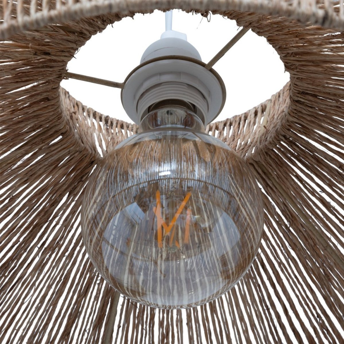 Suspension diamètre 38 en métal et jute beige, ATMOSPHERA