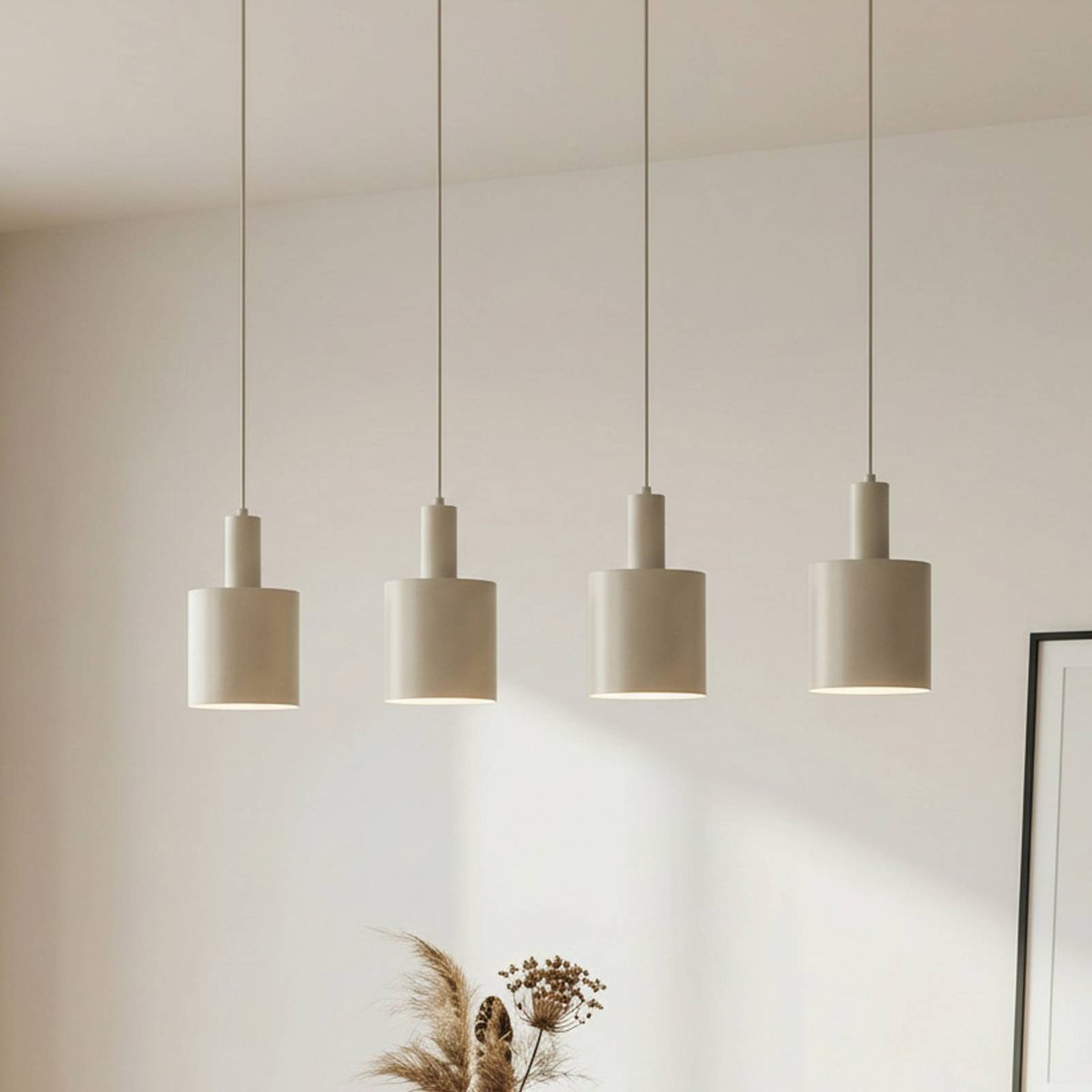 Suspension en métal moderne, Ovelia beige, LINDBY