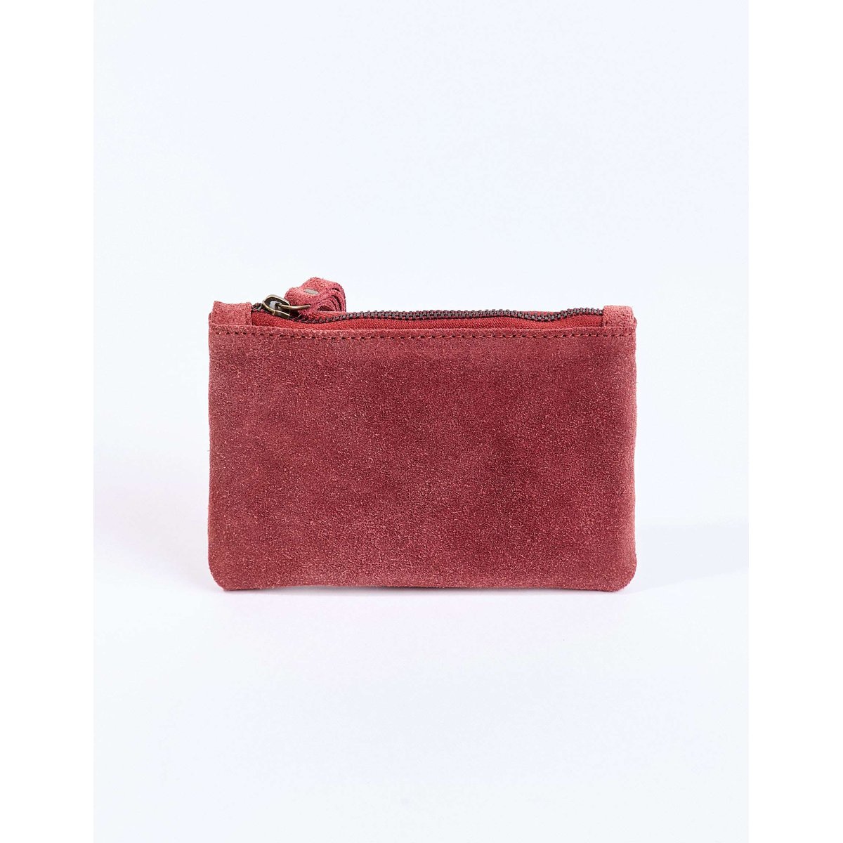 Petite pochette zippée en Suede de cuir YADAV rouge yadav, LA FIANCÉE