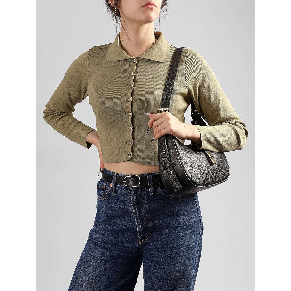 Hobo Caviar cuir nero, MILANO