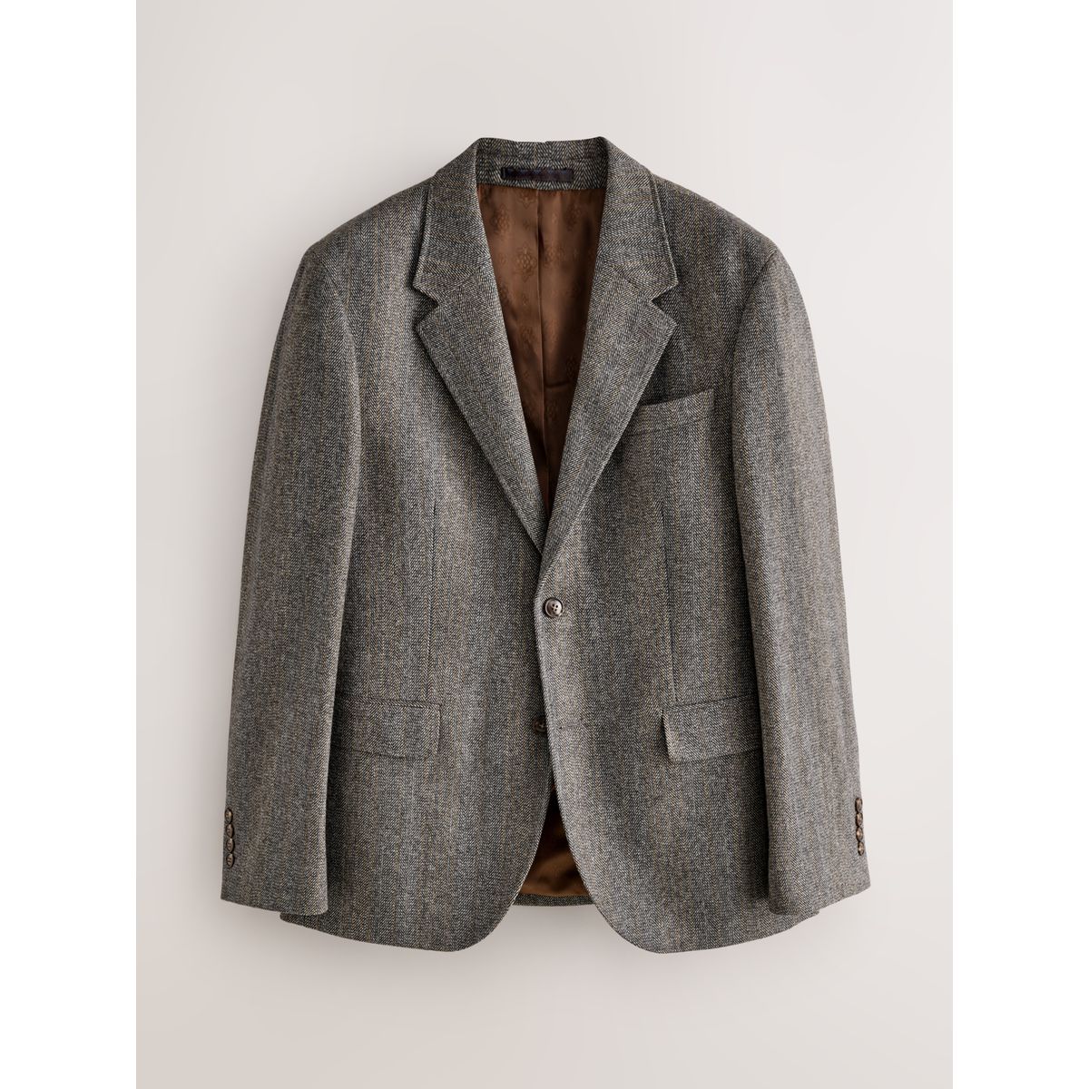 Veste de costume slim rayée en laine gris, NEXT