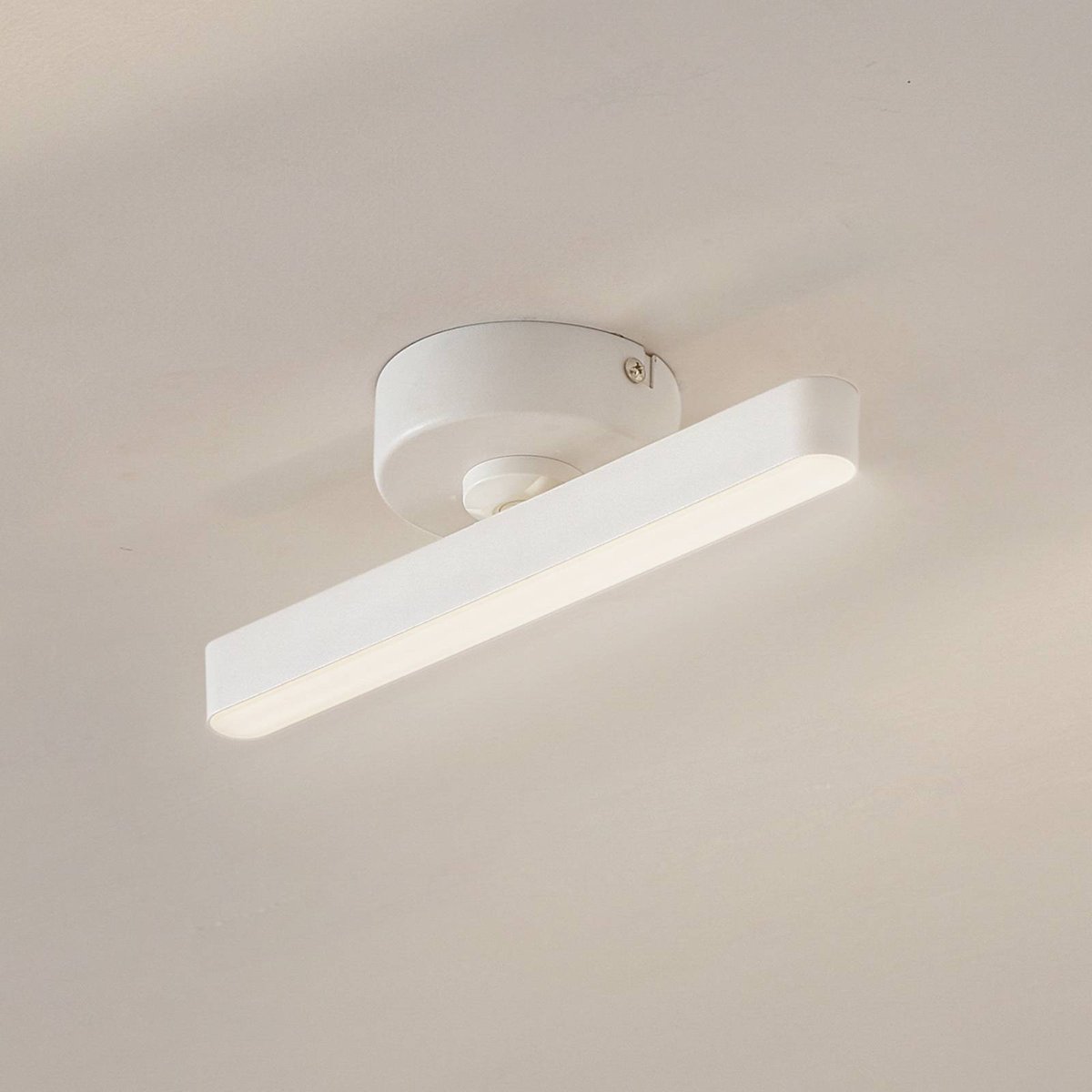 Plafonnier en métal moderneLED, Eldrin blanc, LINDBY
