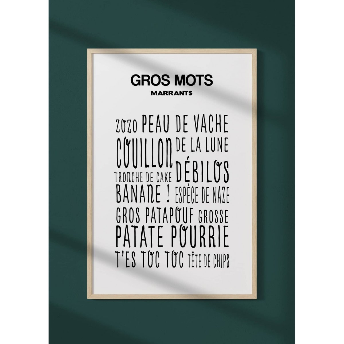 Affiche Gros Mots Marrants blanc, L'AFFICHERIE