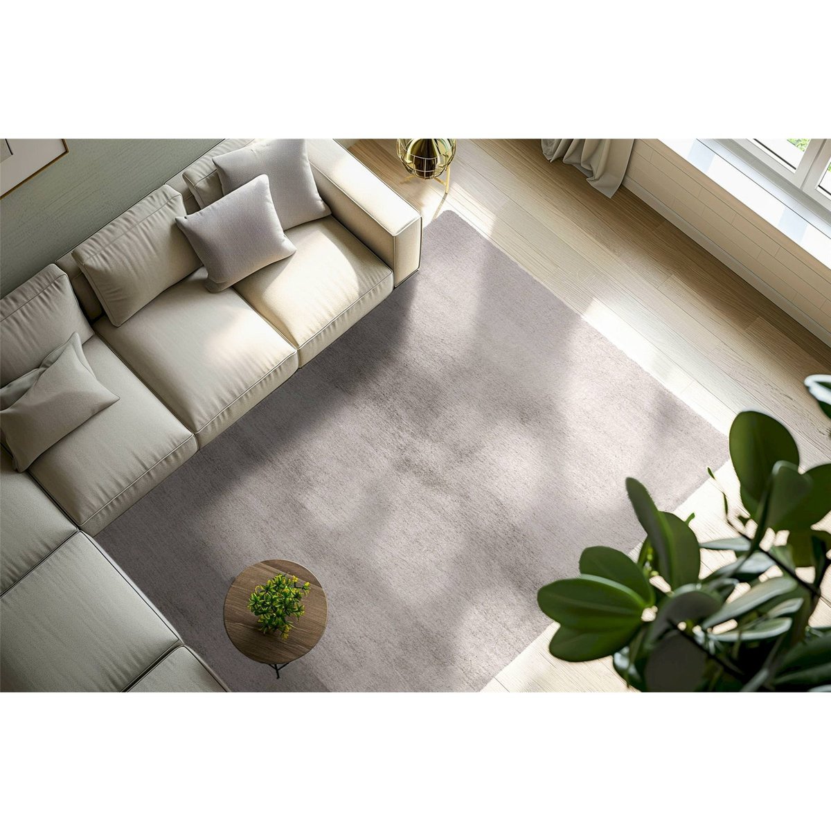 Tapis shaggy en laine, Rectangulaire gris polaire nuancé clair et moyen, ARTE ESPINA