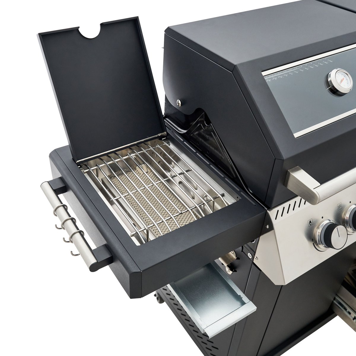 Barbecue en inox, UPSILON noir, NATERIAL