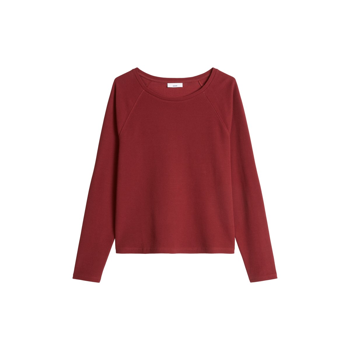 T-shirt long régulier en jersey gaufré doux rouge, MARC O’POLO DENIM