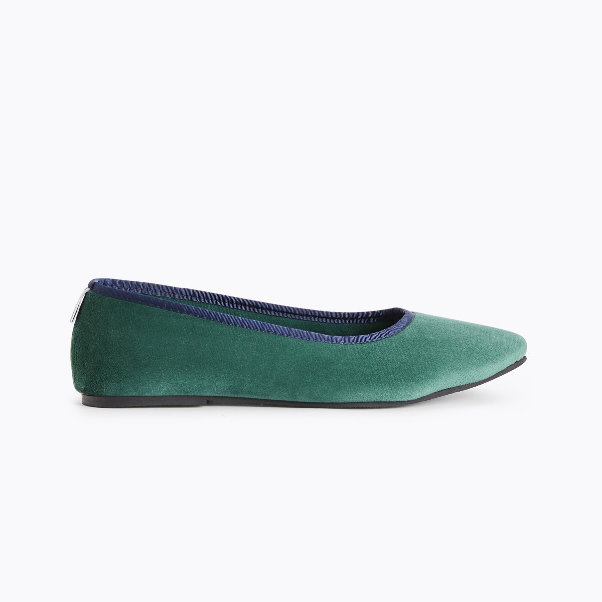 Chaussons  en velours BALLERINES vert, LAURENCE TAVERNIER