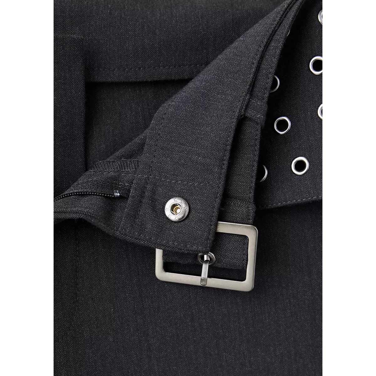 Pantalon œillets avec ceinture gris, MANGO TEEN