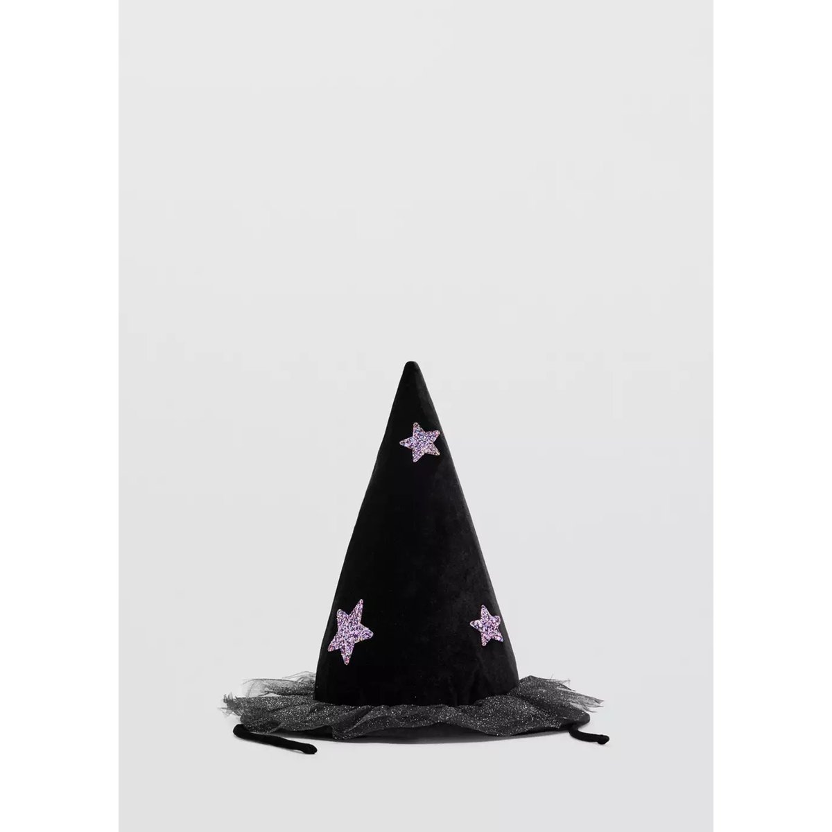 Chapeau de sorcière en tulle avec étoiles noir, MANGO KIDS