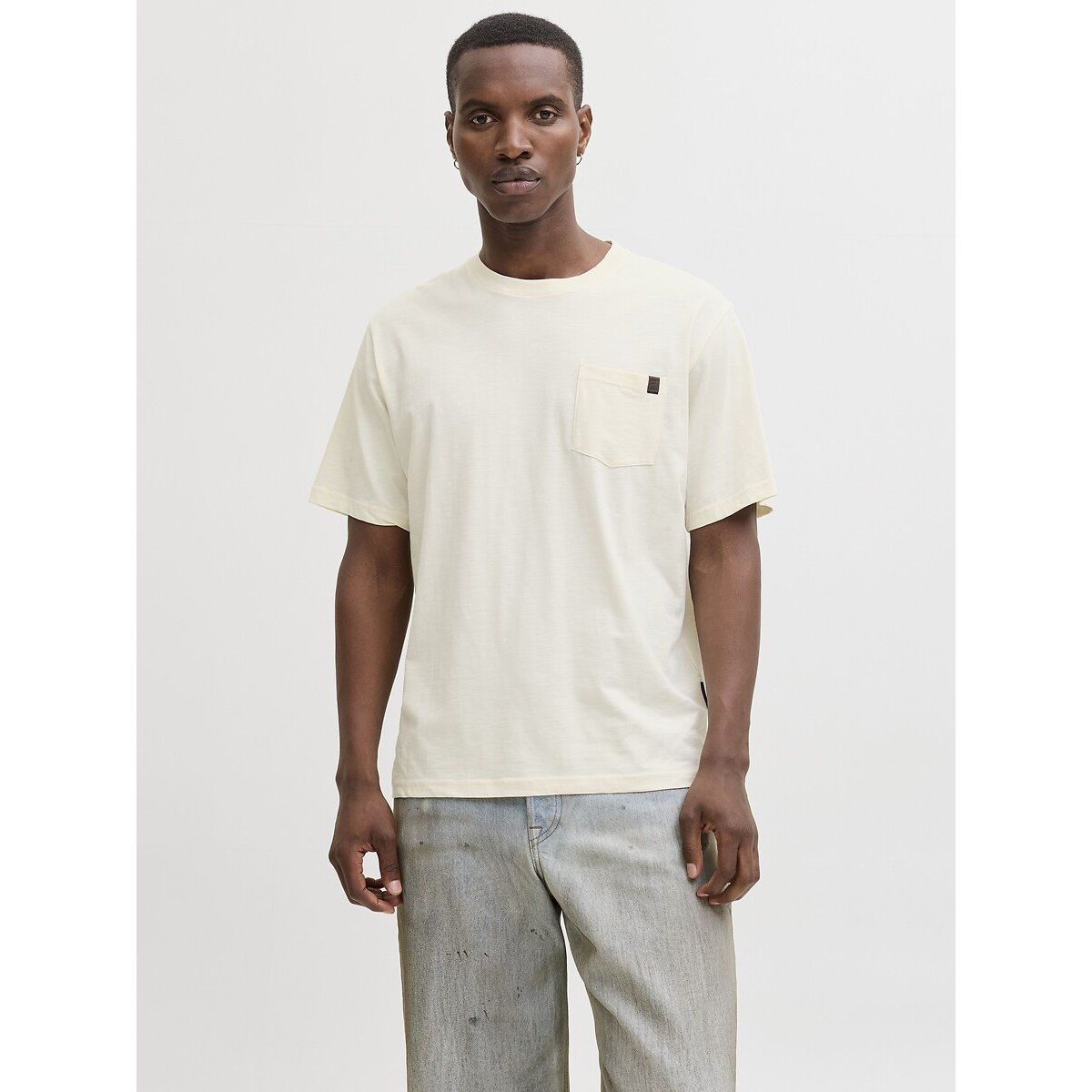 T-shirt manches courtes relaxed ecru, JACK & JONES