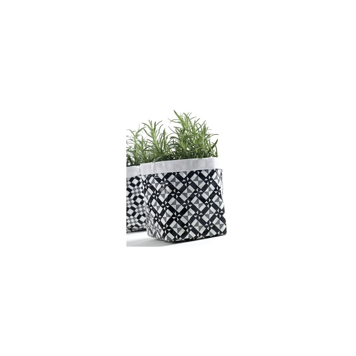 6 Sacs Cache Pots Feeling noir - blanc, SERAX