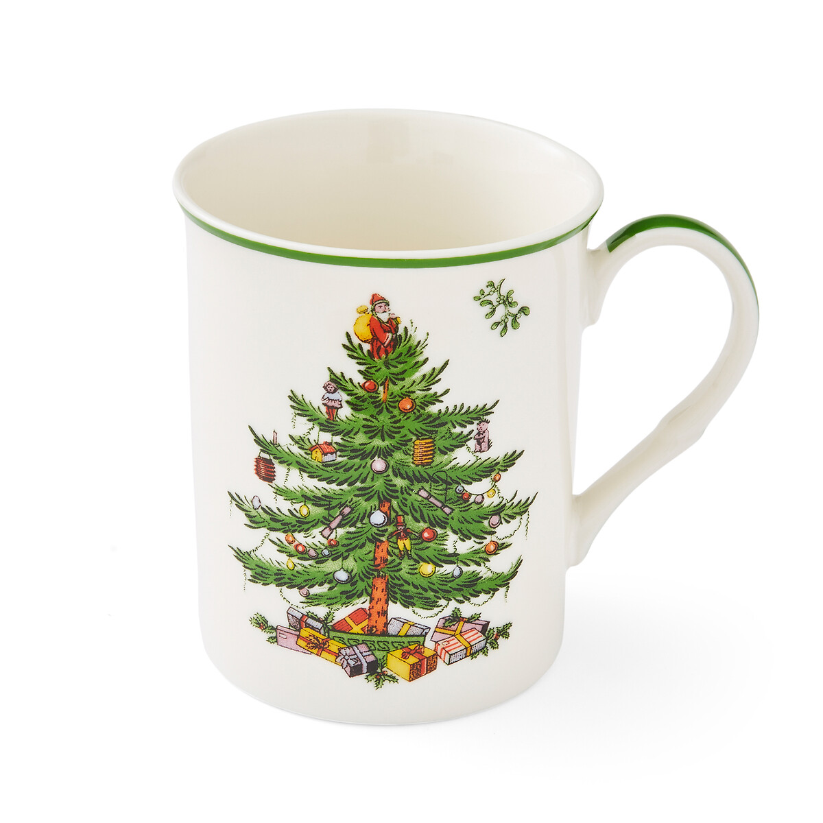 Set of 4 Christmas Tree Mugs in 340ml white, SPODE