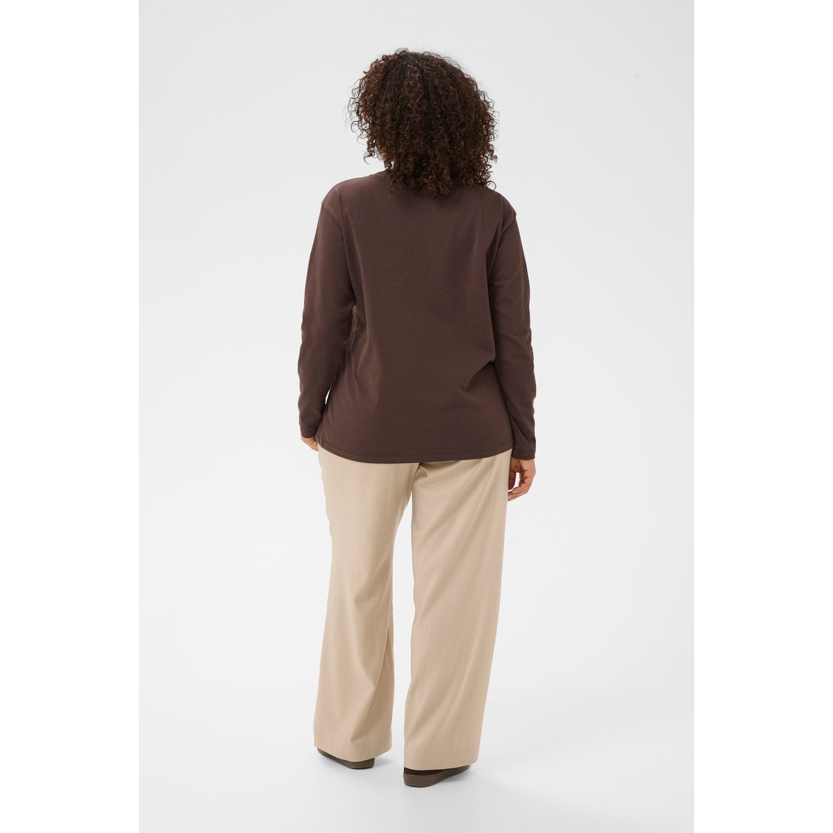 T-shirt à manches longues marron chocolate brown, KAFFE CURVE
