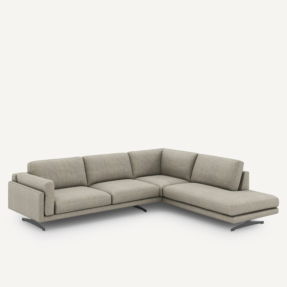 Ecksofa César, Tweed-Optik natur/hellgrau, AM.PM
