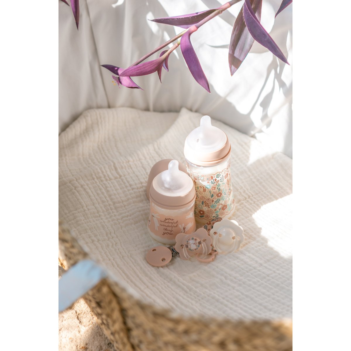Set de biberons WELCOME BABY lapin rose, SUAVINEX
