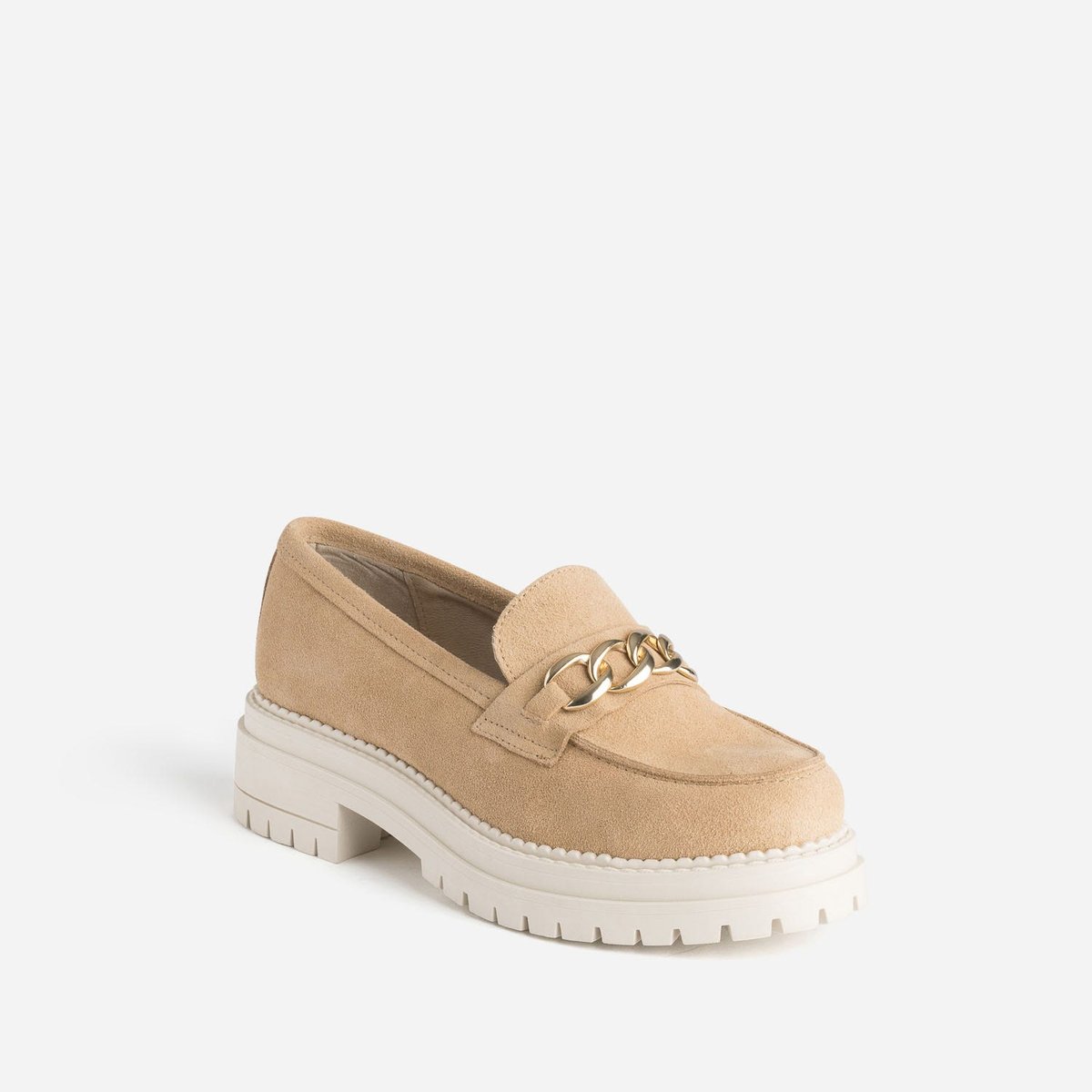 Mocassin en cuir ARIDALE taupe, TEXTO
