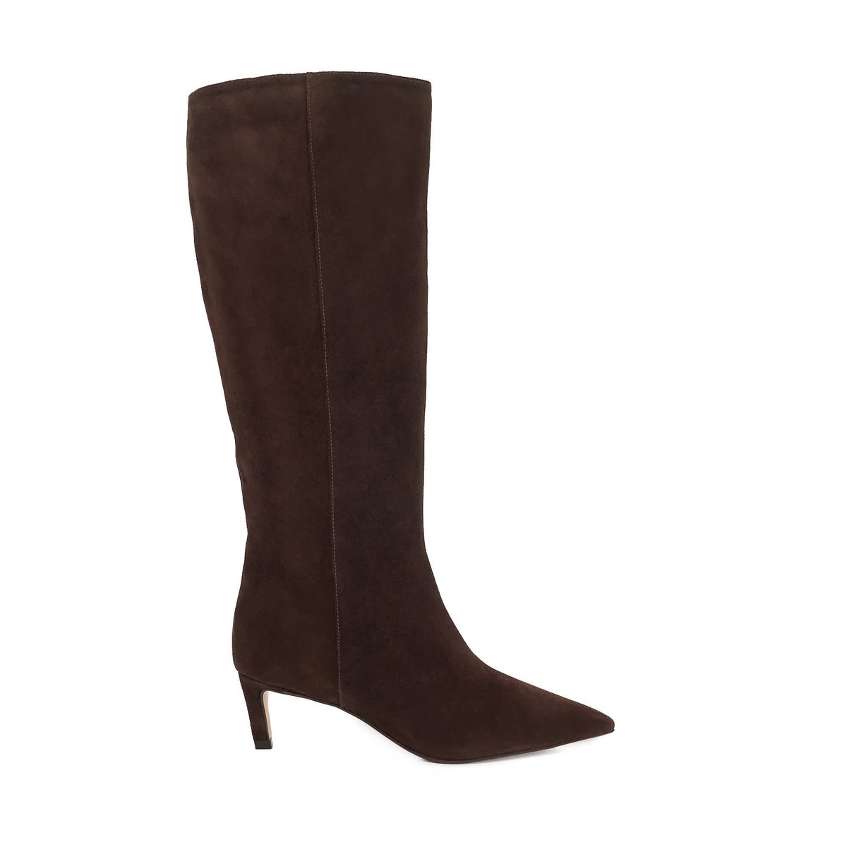 Bottes hauteur genou à talon bobine - SMOOTHLY brown-suede, DUNE LONDON