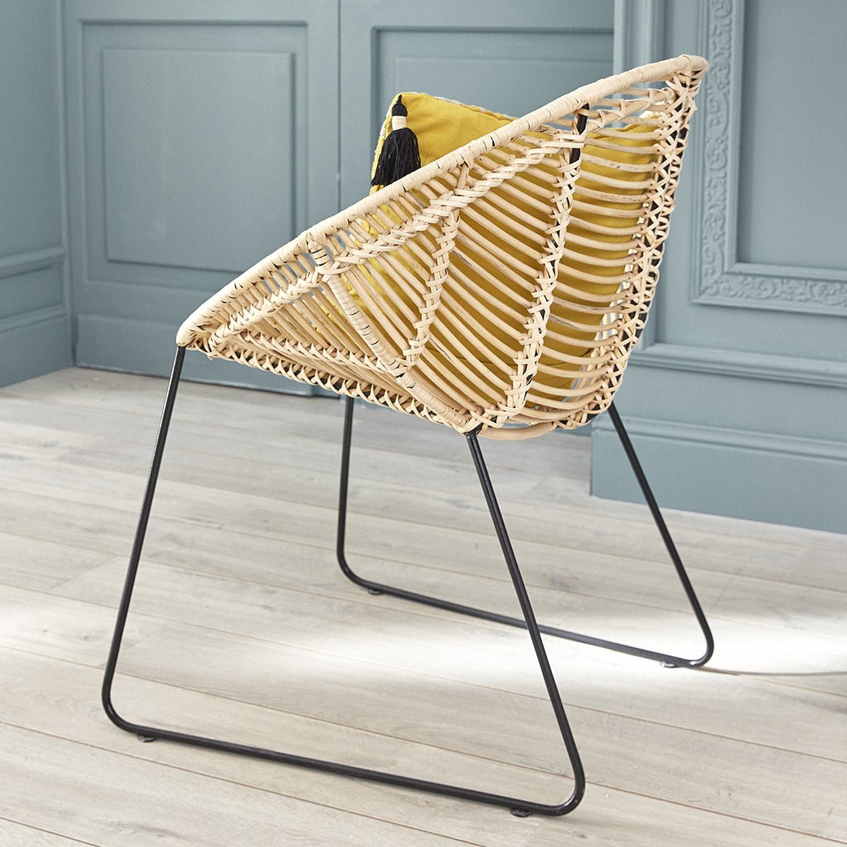 Chaise en rotin et métal  BOHEMA naturel, BERAH GETAH